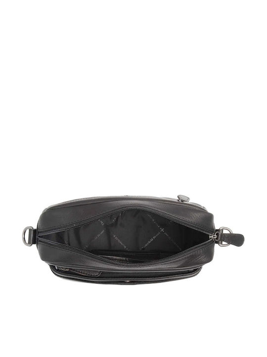 Leder Herren Tasche Schulter / Crossbody Schwarz
