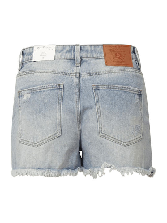 Damen-Jeans Hohe Taille Shorts Hellblau