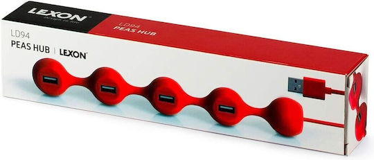 Lexon Peas Hub Hub 4 Θυρών USB 2.0 με σύνδεση USB-A Λευκό