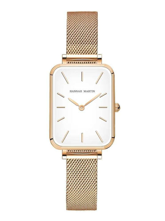Hannah Martin Ceas Dama 34mm Baterie Cu Brățară Din Metal Auriu