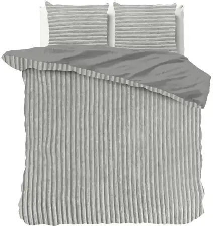Sleeptime Set Huse Pentru Pilote 200x200cm Dublu Cu 2 Fețe De Pernă Teddy Gri