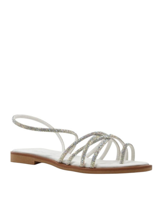 Women's Flat Sandals Silver 110+Silver
