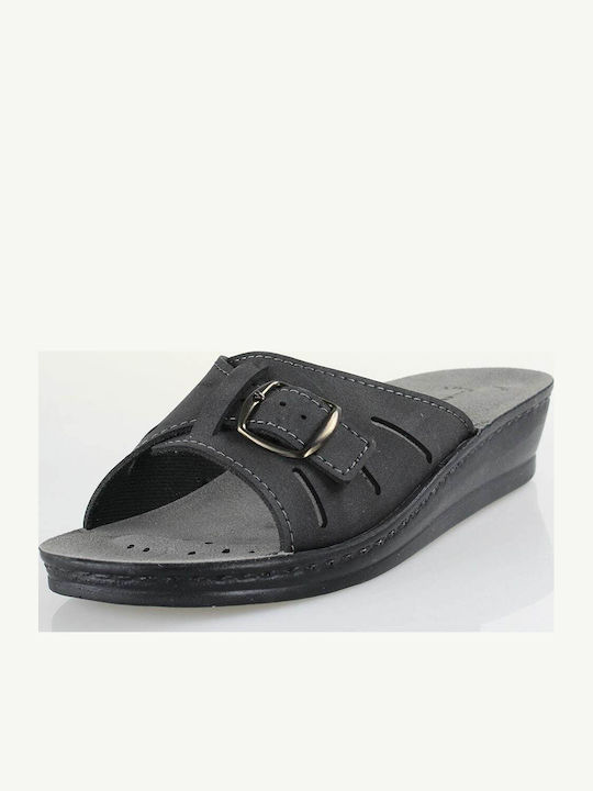 Damen Flache Sandalen Schwarz