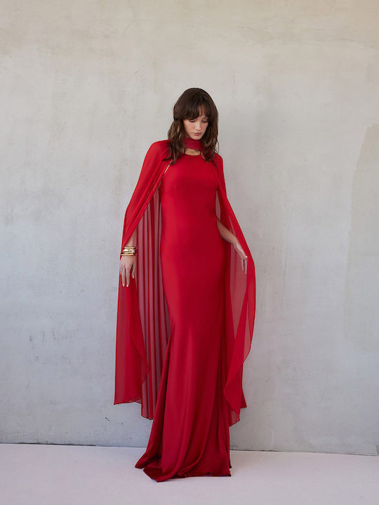 Summer Maxi Dress for Wedding and Christening Red