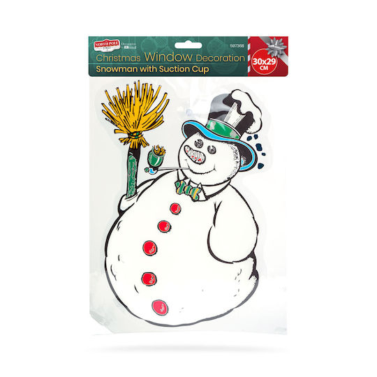 Decorațiune De Fereastră De Crăciun 30x29 Cm Ornament Om De Zăpadă Cu Ventuză