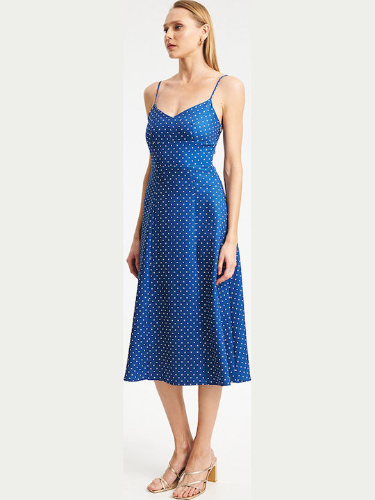 Καλοκαιρινό Midi Φόρεμα Blue White/blue