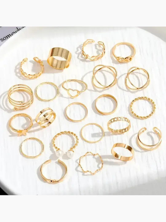 Vergoldete Ringe Set