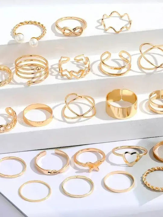 Vergoldete Ringe Set