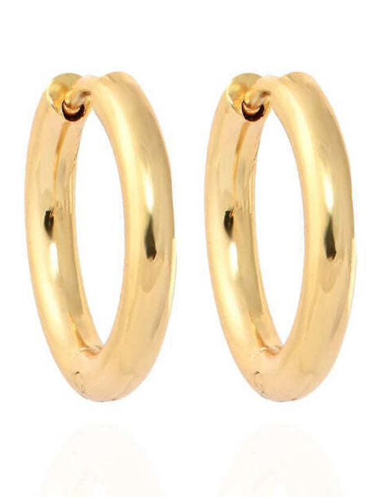 Asimi Body Piercing Men's Earrings Hoops Steel Gold Plated with Stones
