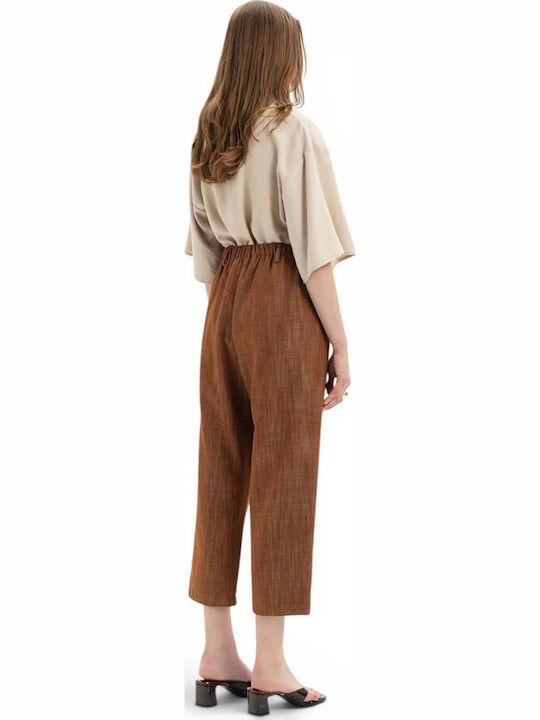 Women's Fabric Trousers Brown