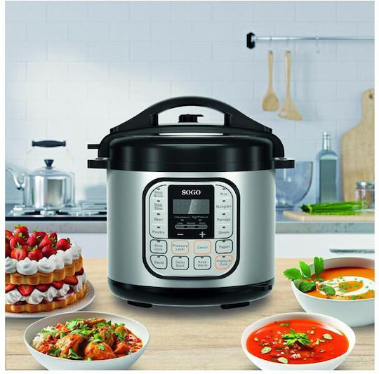 Sogo Multi-Function Cooker 1000W with 6L Capacity Silver