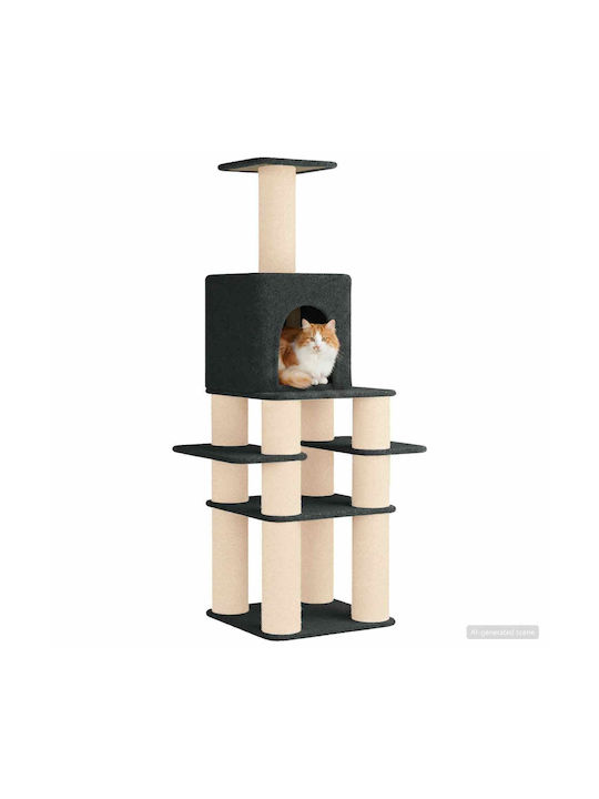 vidaXL Kratzbaum Katzenbaum Grau 81,5x56x180cm
