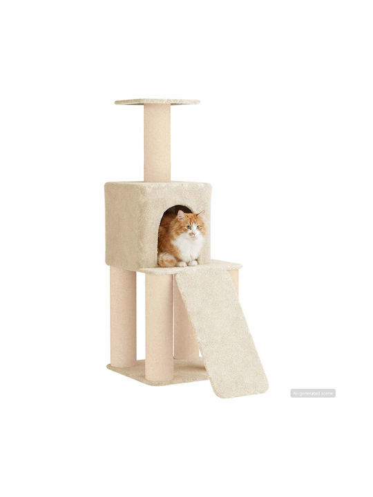vidaXL Scratching Post Cat Tree Beige 56x95x146cm