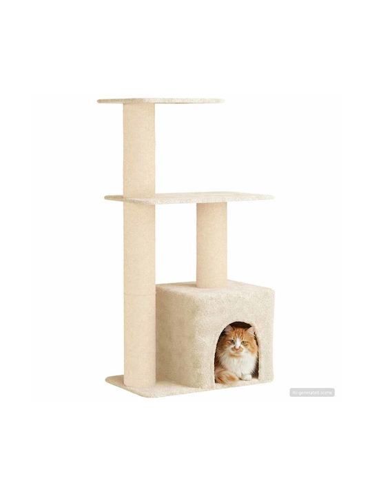 vidaXL Scratching Post Cat Tree Beige 69x43x133 cm