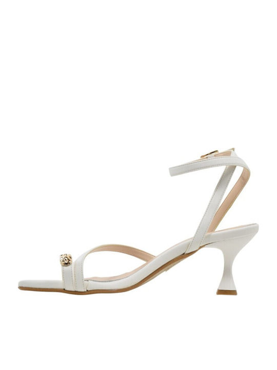 Sandale Elegante Damă Albă 5955+Alb de Piele