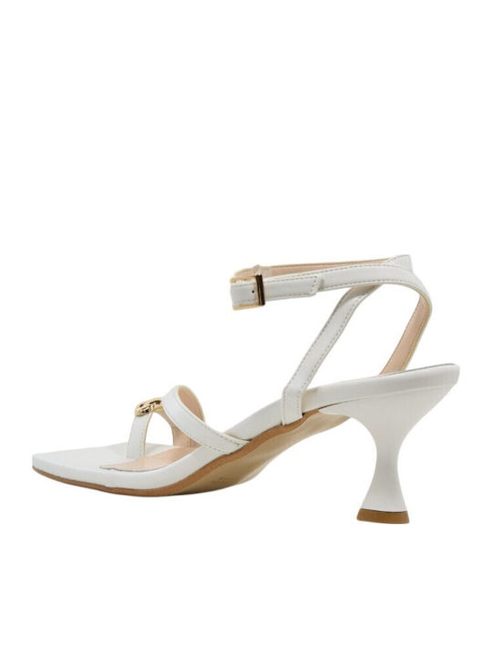 Sandale Elegante Damă Albă 5955+Alb de Piele