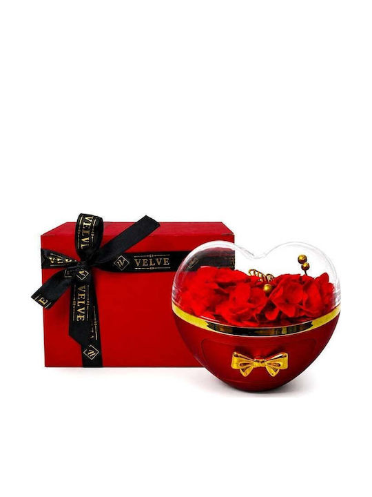Velve Set Jewellery Box Metallic Red 13x10cm