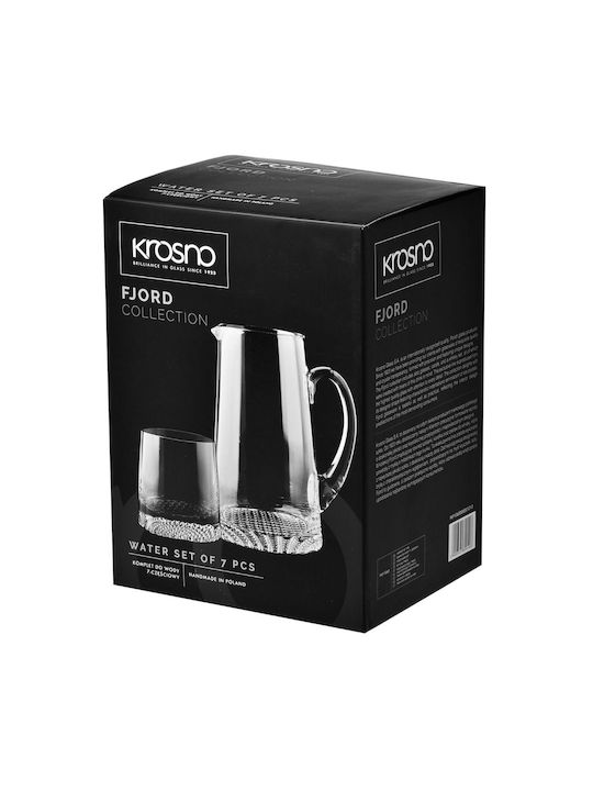 Krosno Serving Jug with Glasses Crystal 1000ml 7 Pieces