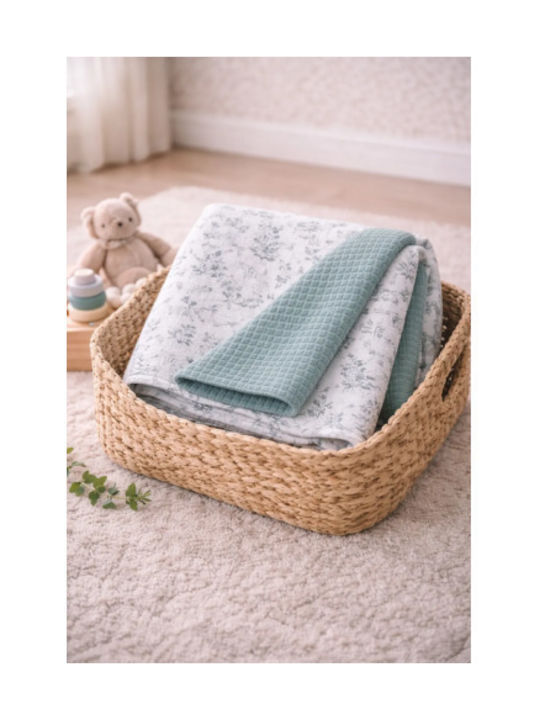 Baby Star Babydecke Wickeltücher für Kinderzimmer Piqué Grüne 75x100cm