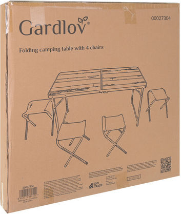 Gardlov Masă de Picnic - Bancă Din Aluminiu Pliabilă În Valiză 120x60x33.5cm Neagră