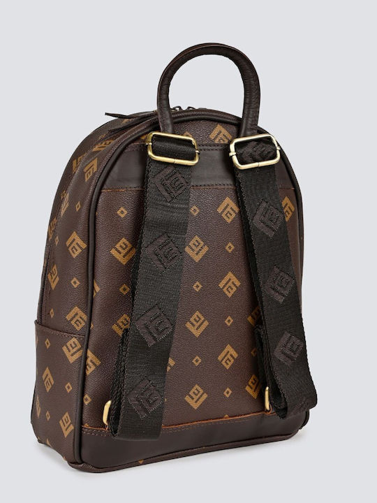 Ersi Women's Backpack Bag Made of Brown Synthetic Leather