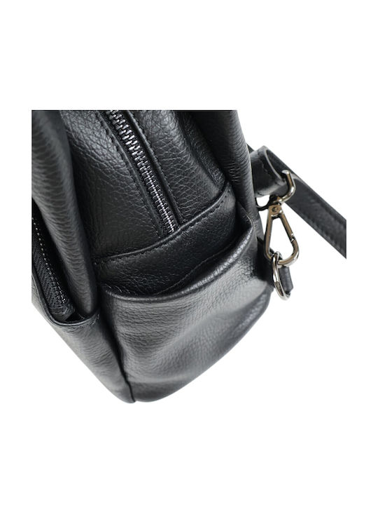 Damentasche aus Leder Rucksack Handtasche Schwarz