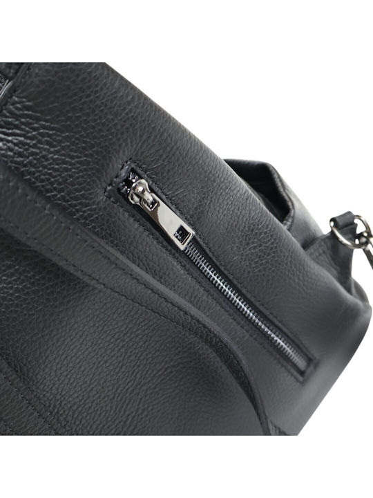 Damentasche aus Leder Rucksack Handtasche Schwarz
