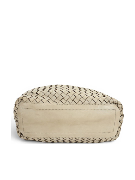 Damentasche Shopper Schulter Leder Taupe