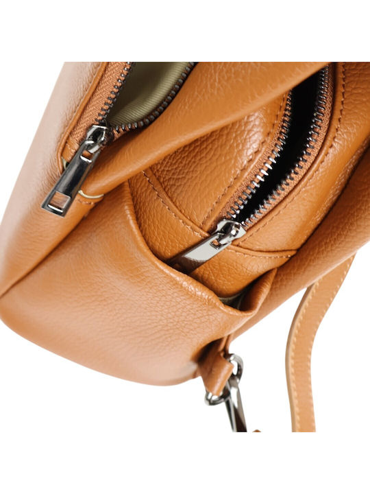 Leather Women's Backpack Handbag Tabac Brown