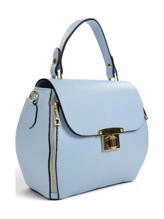 Leather Women's Light Blue Shoulder Bag