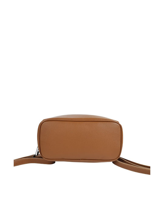 Leather Women's Backpack Handbag Tabac Brown