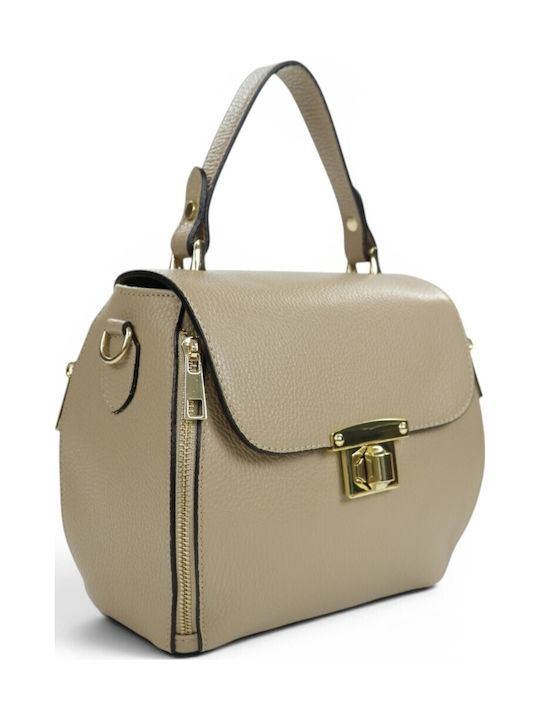 Leather Women's Shoulder Bag Taupe