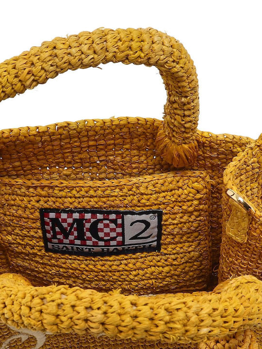 Straw Women's Tote Handbag Yellow