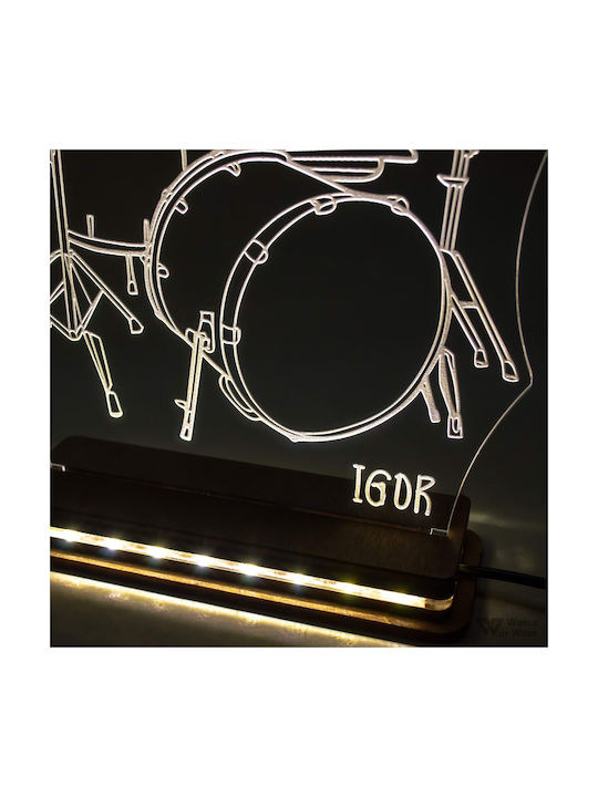 World of Wood Decorative Table Lamp Drums LED 19x19cm