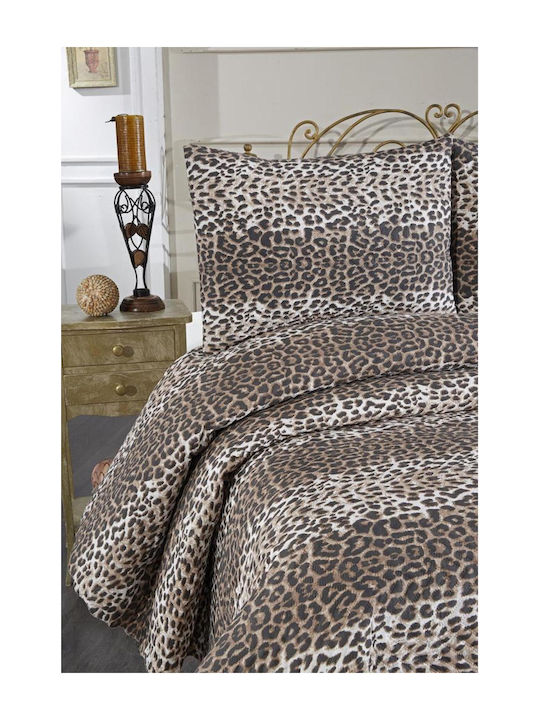 SteweHome Πάπλωμα Διπλό με Γέμιση Microfiber 200x230εκ. Καφέ