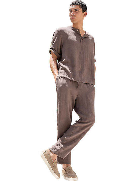 Men's Trousers Loose Fit Brown 500-26 TOSCANI