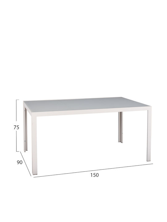 Outdoor Dining Set Dupre 5pcs White