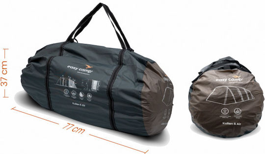 Easy Camp Kullen 6 Air Camping Tent Brown 3 Seasons for 6 People 600x380x200cm