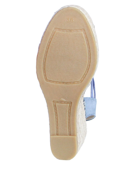 Sommer Damenplattformen in Stil Espadrilles Blau