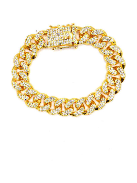 GUF Men's Hand Chain Made of Gold Plated Stainless Steel