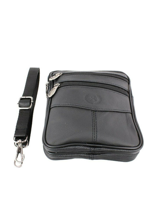 Leather Men's Shoulder / Crossbody Bag Black