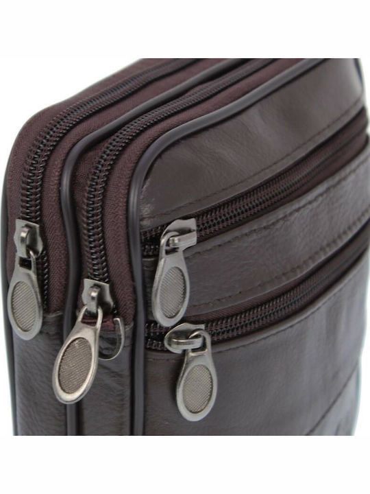 Leather Men's Shoulder / Crossbody Bag Brown