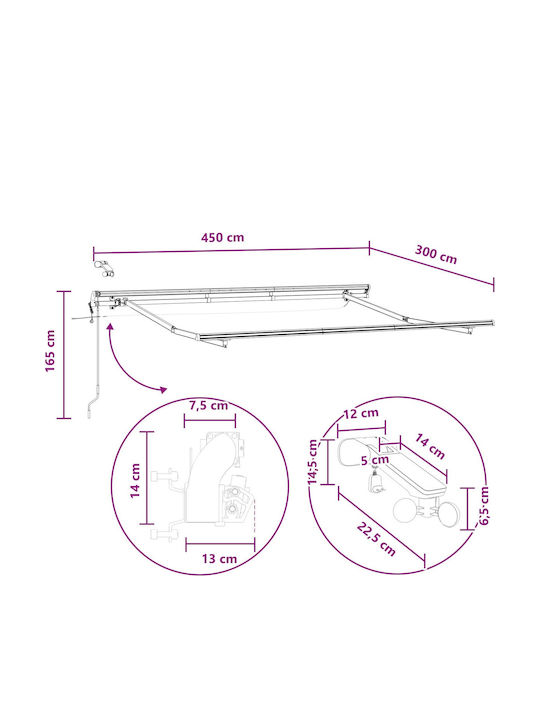 vidaXL Terrasse Zelt mit LEDs Braune 4.5x3m