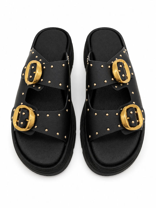 Γυναικεία Σανδάλια Flatforms Μαύρα