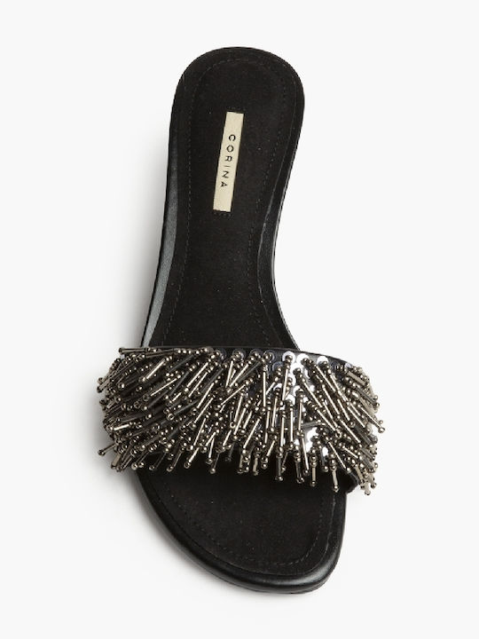 Mules with Thin Low Heel in Black Colour