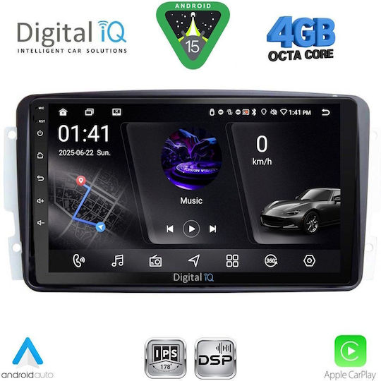 Digital IQ Ηχοσύστημα Αυτοκινήτου για Mercedes-Benz CLK Class 2000-2004 (Bluetooth/USB/WiFi/GPS/Apple-Carplay/Android-Auto) με Οθόνη Αφής 9"