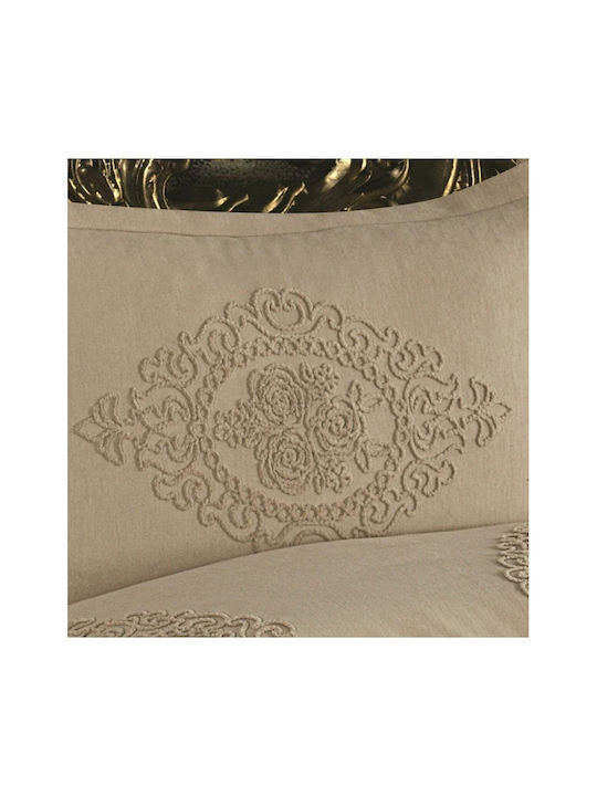SteweHome Super-Double Bed Sheets Set 250x260cm Brown 4 Pieces