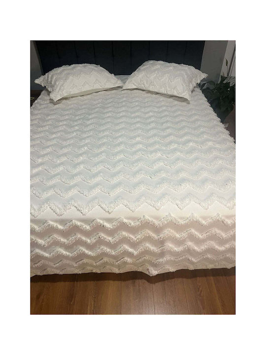 SteweHome King Size Bed Sheets Set 260x260cm White 4 Pieces
