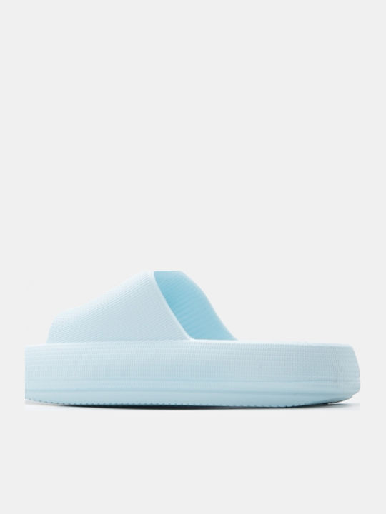 Flip Flops With Platforms In Light Blue Colour