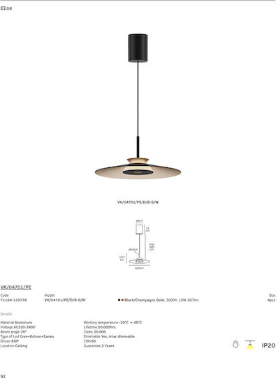 VK Lighting Pendant Ceiling Light
